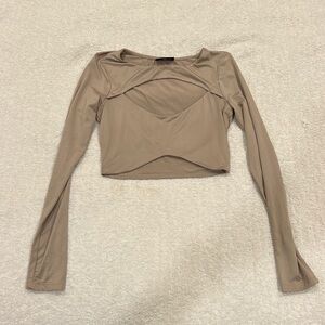 White fox boutique long sleeve cut out top